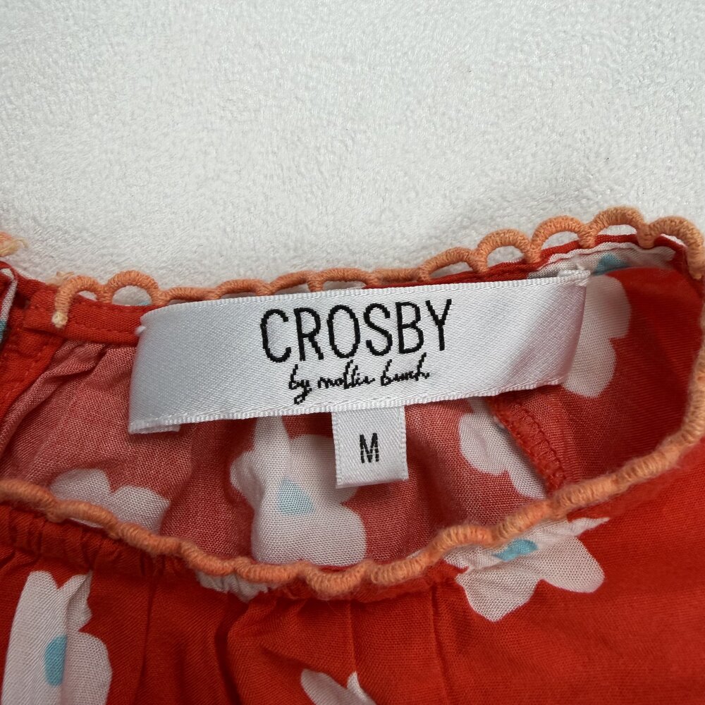 Crosby Red Floral‎ Tiered Babydoll Blouse Size M - Picture 4 of 11